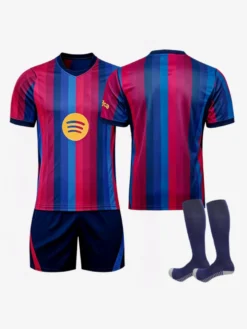 Maillot domicile personnalisé du club de football 26/27 rayures bleues et rouges ensemble 3 pièces