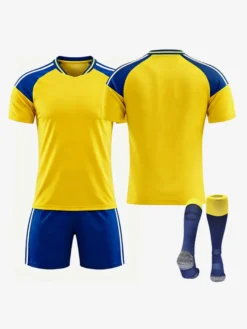 Maillot domicile Suède 2026 manches courtes color block tenue de sport personnalisée 3 pièces