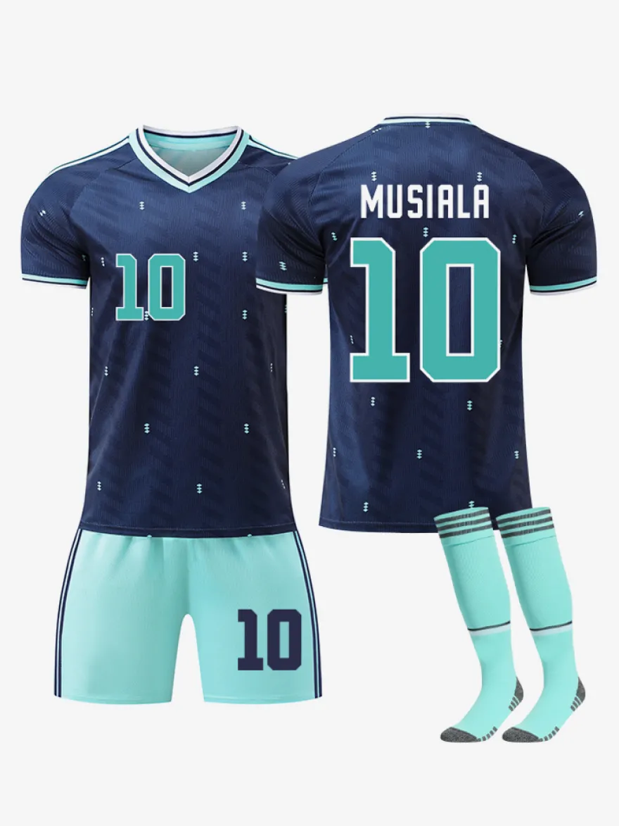 Maillot extérieur de l'Allemagne 2026 n° 17 Wirtz et n° 10 Musiala ensemble 3 pièces pour adultes et enfants