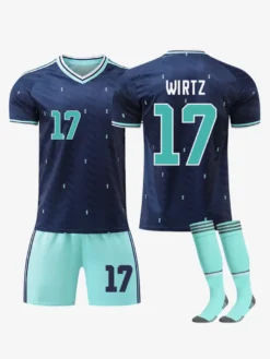 Maillot extérieur de l'Allemagne 2026 n° 17 Wirtz et n° 10 Musiala ensemble 3 pièces pour adultes et enfants
