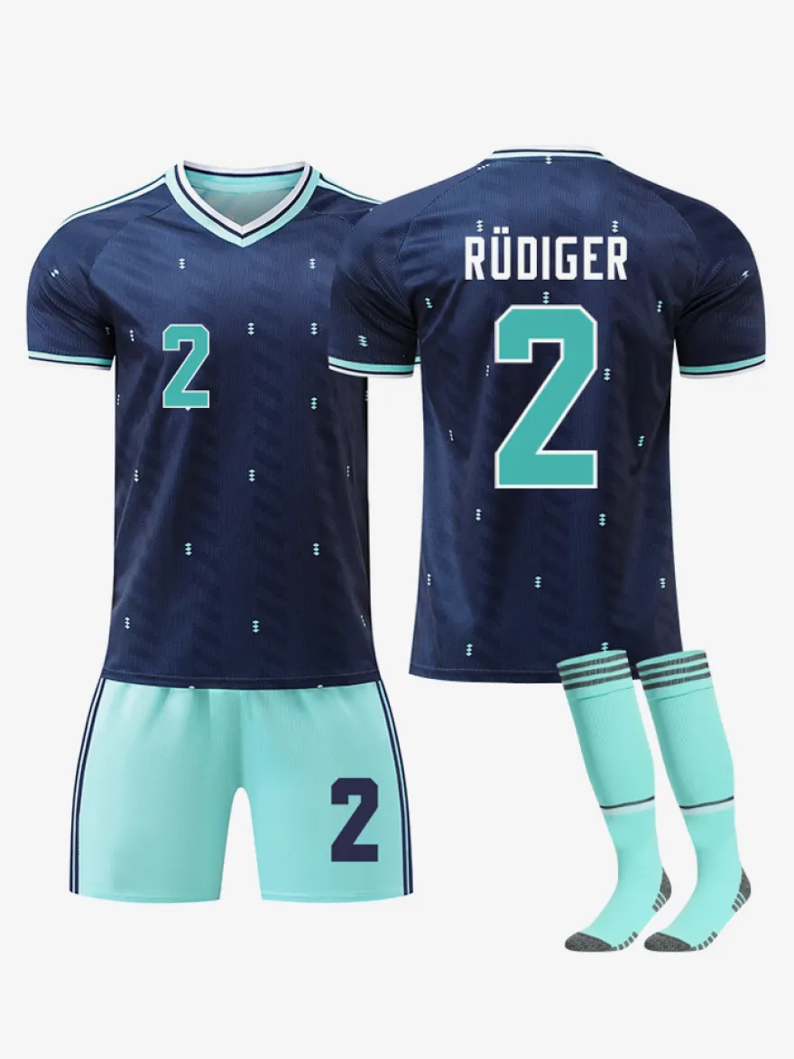Maillot extérieur de l'Allemagne 2026 n° 17 Wirtz et n° 10 Musiala ensemble 3 pièces pour adultes et enfants