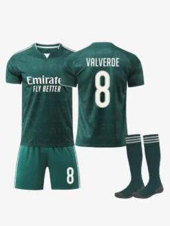 Maillot extérieur du Madrid 26/27 Mbappé 10 Viní.jr 7 manches courtes ensemble 3 pièces pour adultes et enfants