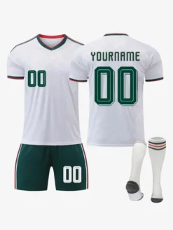 Maillot extérieur personnalisé 3 pièces de l'équipe nationale de football du Mexique 2026 pour adultes et enfants