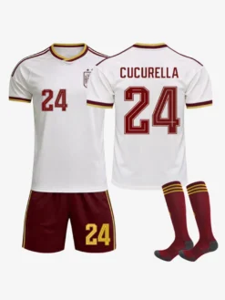 Maillot extérieur 3 pièces de l'équipe d'Espagne 2026 à manches courtes deux étoiles n° 19 Yamal n° 7 Ferran