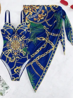 Maillots De Bain Une Pièce Femmes Imprimé Noir Col En V Été Sexy