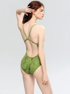 Maillots de bain une pièce pour femmes imprimé serpent vert maillots de bain sexy d'été