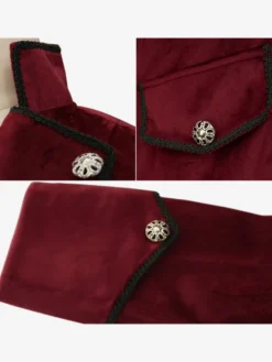 Manteau à boutons rétro bordeaux vintage pour homme Bourgogne