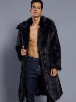 Manteau charmant masculin unicolore en polyester