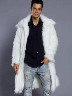 Manteau charmant masculin unicolore en polyester