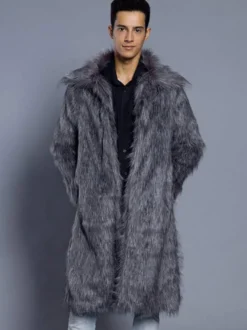 Manteau charmant masculin unicolore en polyester