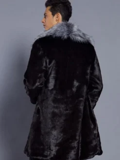Manteau confortable bicolore en polyester