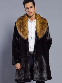 Manteau confortable bicolore en polyester