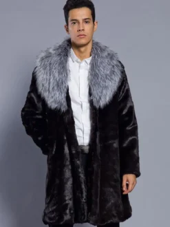 Manteau confortable bicolore en polyester