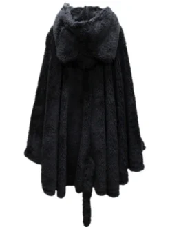 Manteau gothique Lolita Cape Cat Planet à capuchon en peluche avec capuchon en molleton velours Lolita Poncho Manteau Déguisements Halloween
