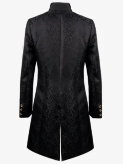 Manteau Noir Vintage Top Renaissance Jacquard Manches Longues Veste Rétro Costumes Pour Homme Déguisement Vintage