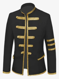Manteau Rouge Vintage Top Vintage Polyester Manches Longues Rétro Costumes Pour Homme