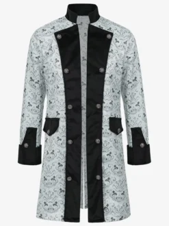 Manteau rétro jaune à manches longues en Fiber de Polyester Costumes rétro pour hommes