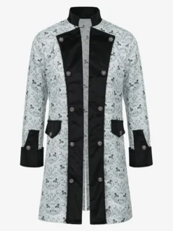 Manteau rétro jaune à manches longues en Fiber de Polyester Costumes rétro pour hommes