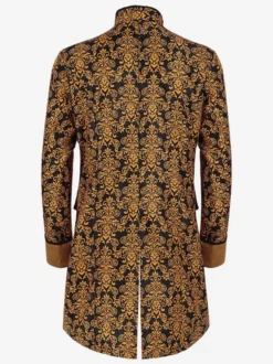 Manteau rétro jaune à manches longues en Fiber de Polyester Costumes rétro pour hommes