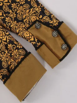Manteau rétro jaune à manches longues en Fiber de Polyester Costumes rétro pour hommes