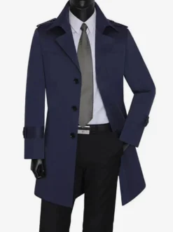 Manteaux Costume Hommes Col Rabattu Chic Décontracté Mode