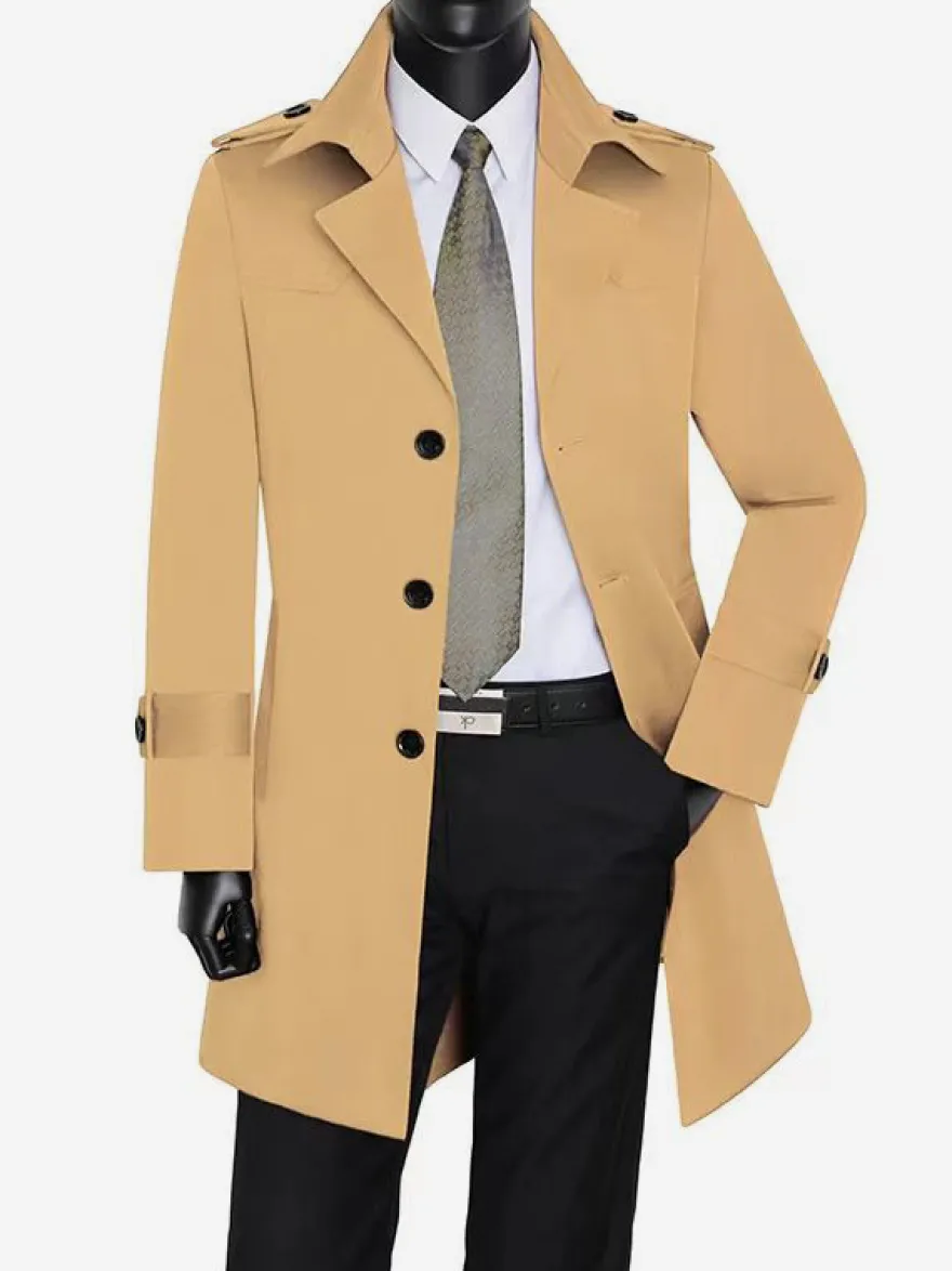 Manteaux Costume Hommes Col Rabattu Chic Décontracté Mode