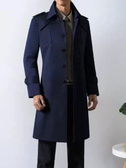 Manteaux Costume Hommes Col Rabattu Chic Poche Café Marron Mode
