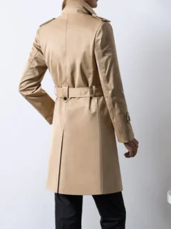 Manteaux Costume Hommes Col Rabattu Chic Poche Café Marron Mode