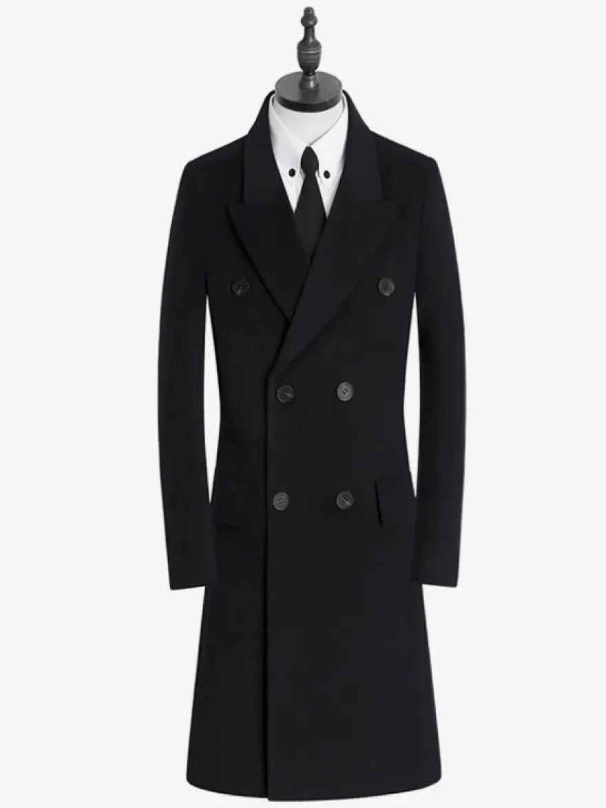 Manteaux Costume Hommes Double Boutonnage Col Rabattu Confortable Gris Moderne
