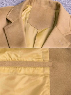 Manteaux Costume pour hommes Col rabattu Décontracté Camel Élégant