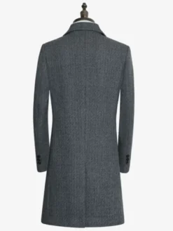 Manteaux Costume pour hommes Col rabattu Chic Gris Beau