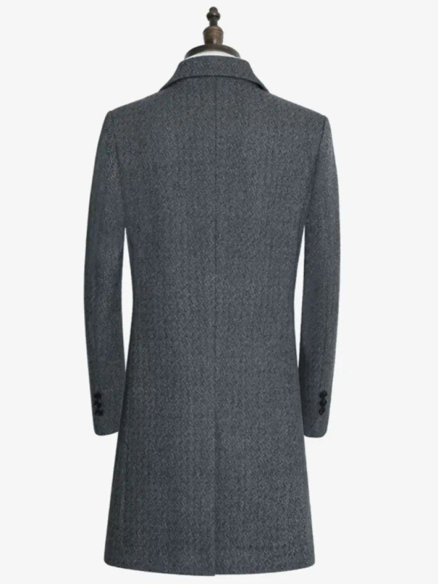 Manteaux Costume pour hommes Col rabattu Chic Gris Beau