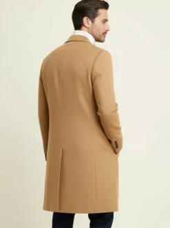 Manteaux Costume pour hommes Double boutonnage Col rabattu Décontracté Noir