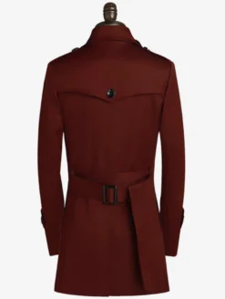 Manteaux Costume pour hommes Col rabattu Confortable Bordeaux Chic Vintage