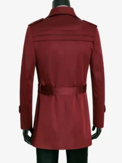 Manteaux Costume Pour Hommes Vintage Décontracté Café Marron Double Boutonnage