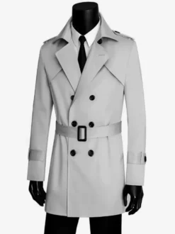Manteaux Costume Pour Hommes Vintage Décontracté Café Marron Double Boutonnage
