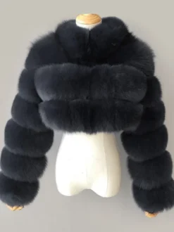 Manteaux en fausse fourrure veste courte en peluche écologique pour femme modèle hiver 2026
