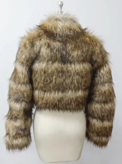Manteaux en fausse fourrure veste courte en peluche écologique pour femme modèle hiver 2026