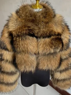 Manteaux en fausse fourrure veste courte en peluche écologique pour femme modèle hiver 2026