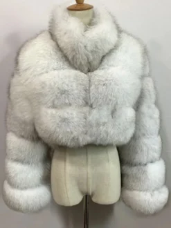 Manteaux en fausse fourrure veste courte en peluche écologique pour femme modèle hiver 2026