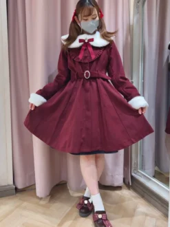 Manteaux gothiques Lolita Manteau noir Volants Nœuds Pardessus Polyester Automne Lolita Vêtements d'extérieur