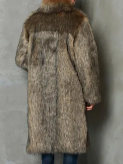 Manteaux pour hommes col roulé oversize chic café brun qualité