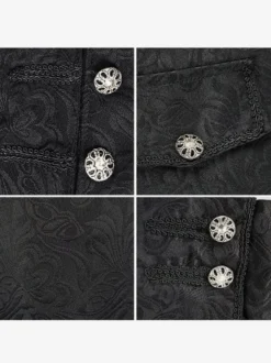 Manteaux Vintage Blanc Boutons Costumes Jacquard Rétro Pour Homme