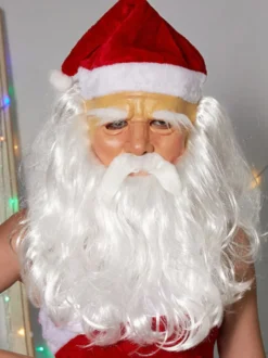 Masque à capuche Père Noël Barbe Blanche Couvre-tête en latex