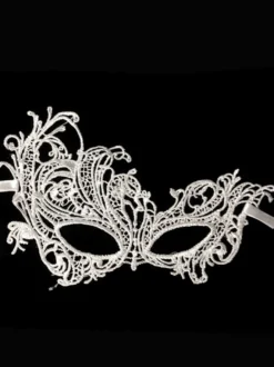 Masque de mascarade pour les yeux pour femmes sexy dentelle blanche