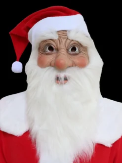 Masque de Noël unisexe Capuche rouge Costumes de vacances de Noël en polyester