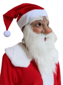 Masque de Noël unisexe Capuche rouge Costumes de vacances de Noël en polyester