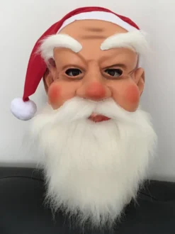 Masque de Noël unisexe Capuche rouge Costumes de vacances de Noël en polyester