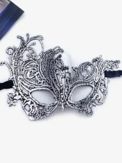 Masque Mascarade Masque Bandeau Pour Les Yeux Halloween Femme Dentelle Argent Fête
