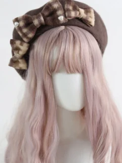 Mignonne Lolita Chapeau Accessoire Plaid Polyester Lolita